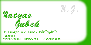 matyas gubek business card